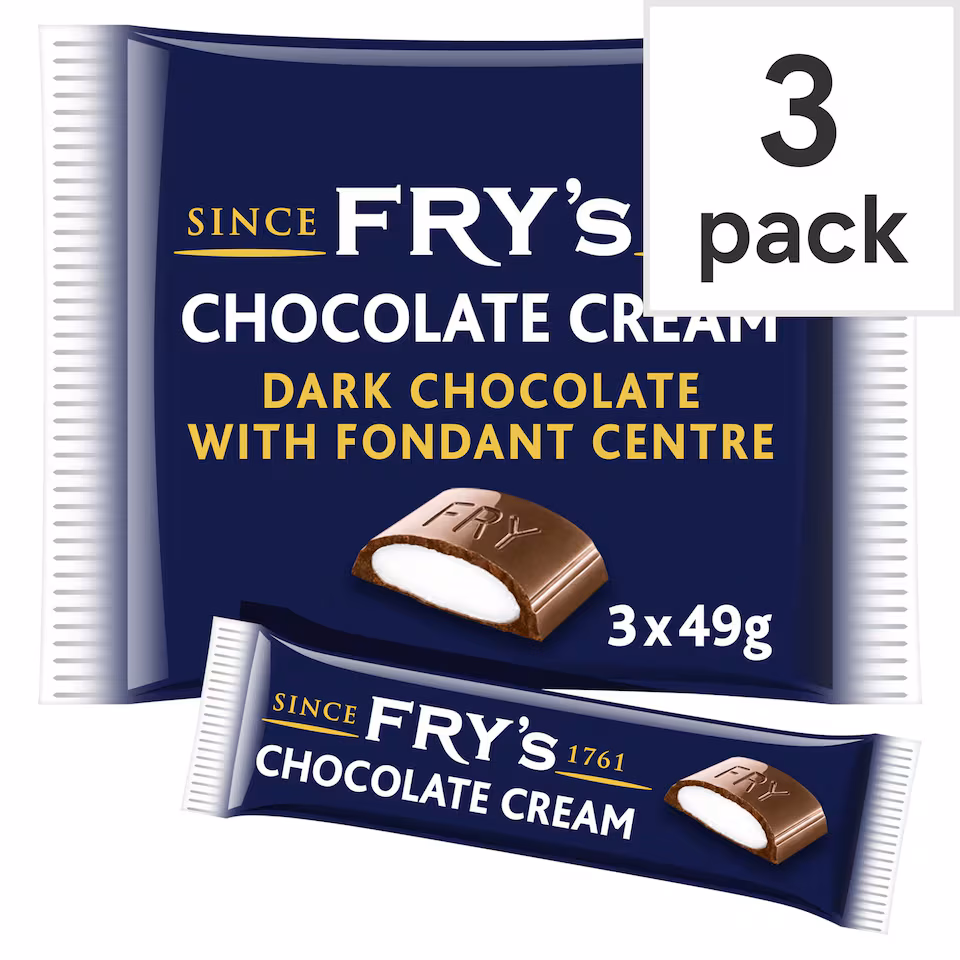 Fry's Chocolate Cream Chocolate Bar 3 Pack Multipack 147g