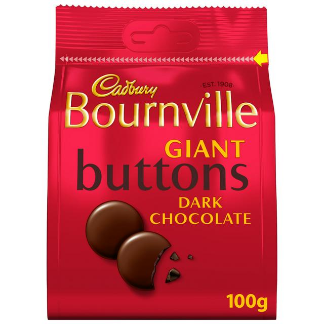 Cadbury Bournville Dark Chocolate Giant Buttons Bag 100g