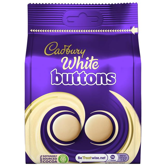 Cadbury White Buttons Chocolate Pouch 100g