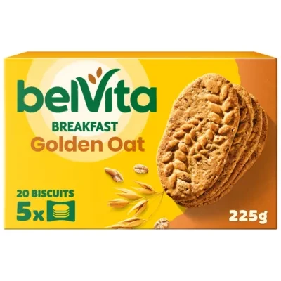 Belvita Golden Oats Cereal Biscuit Snack Bars Multipack 225g (5 x 45g)