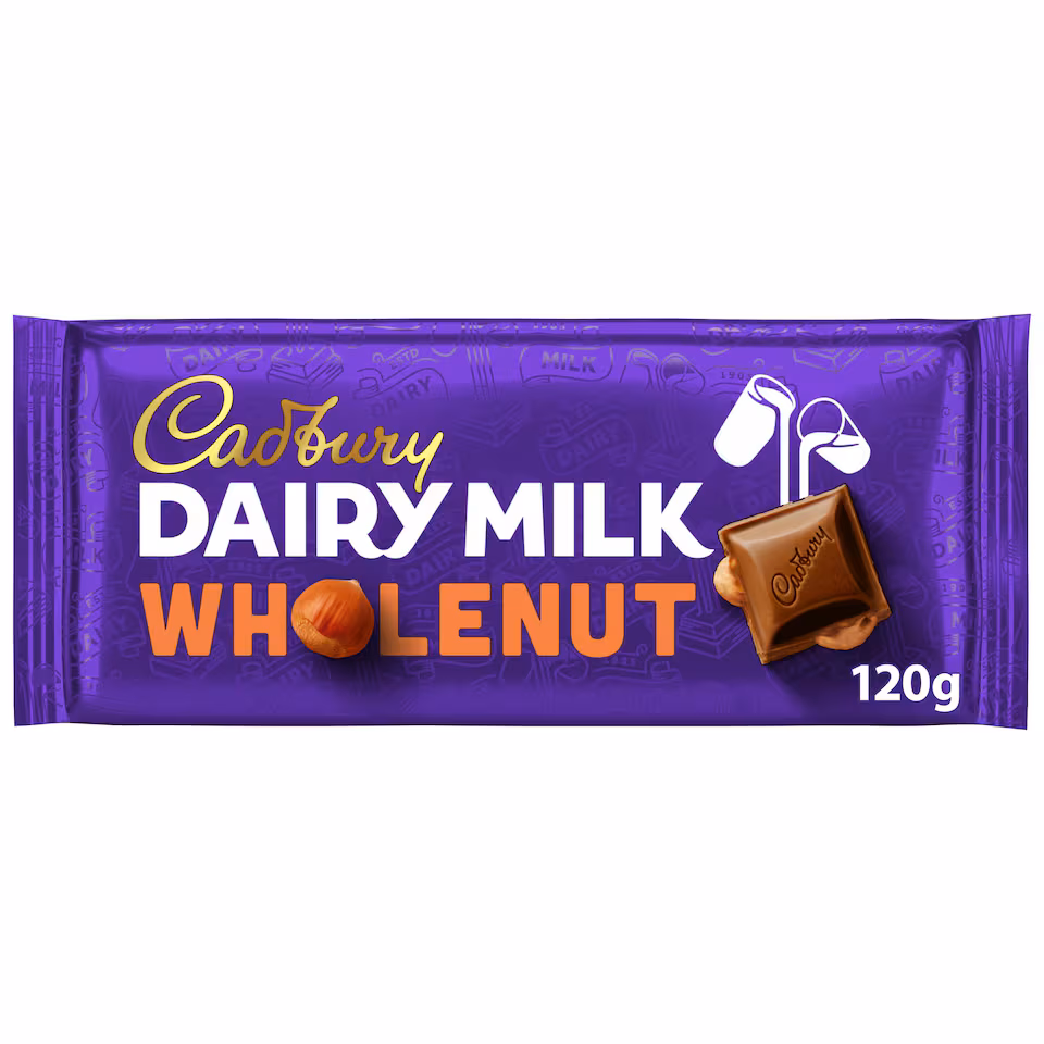 Cadbury Dairy Milk Wholenut Chocolate Bar 120g