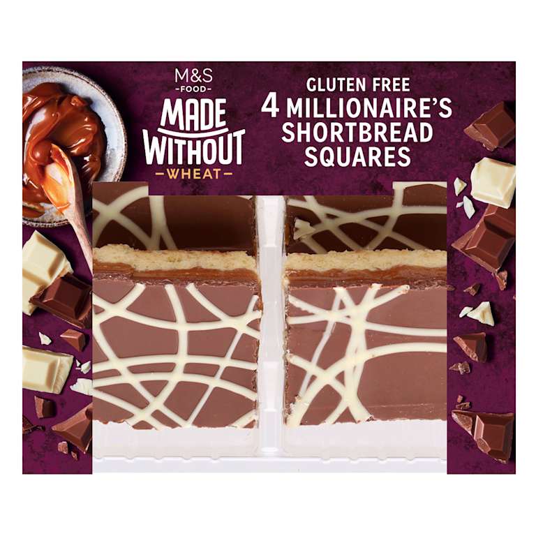 M&S Made Without Wheat 4 Millionaire's Shortbread Squares