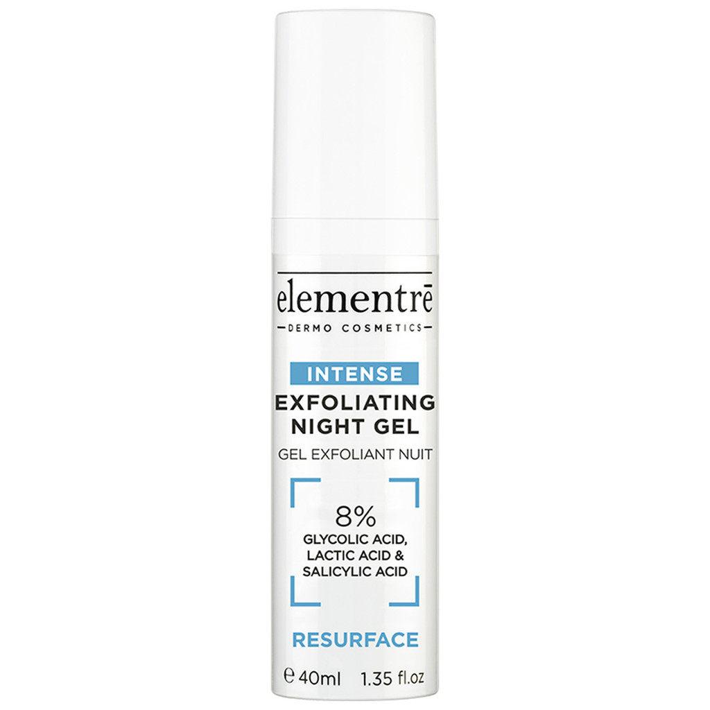 elementrē Exfoliating Night Gel - 8% Glycolic, Lactic, Salicylic Acids 40 ml