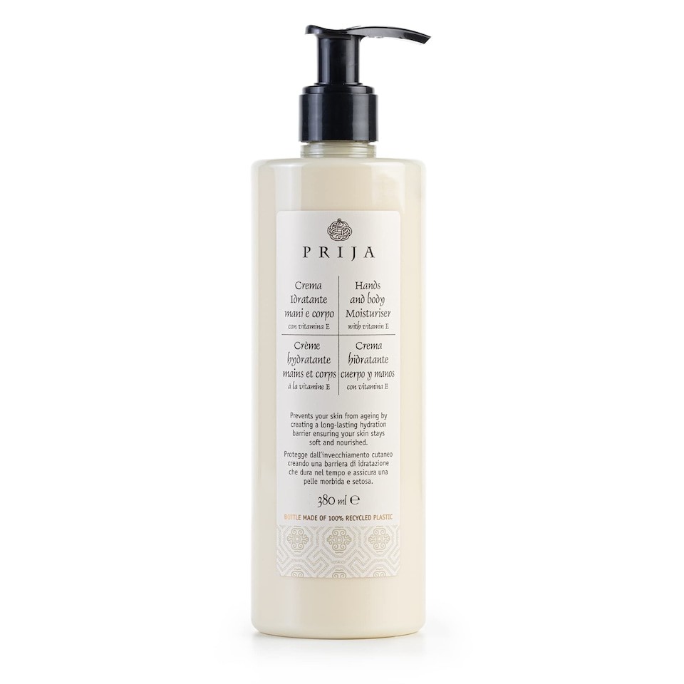 Prija Hands and Body Moisturiser Hydrates and Protects the Skin with Vitamin E, Helps Protect Skin from Ageing by Creating Long Lasting Hidration, Vegan Friendly 380ml