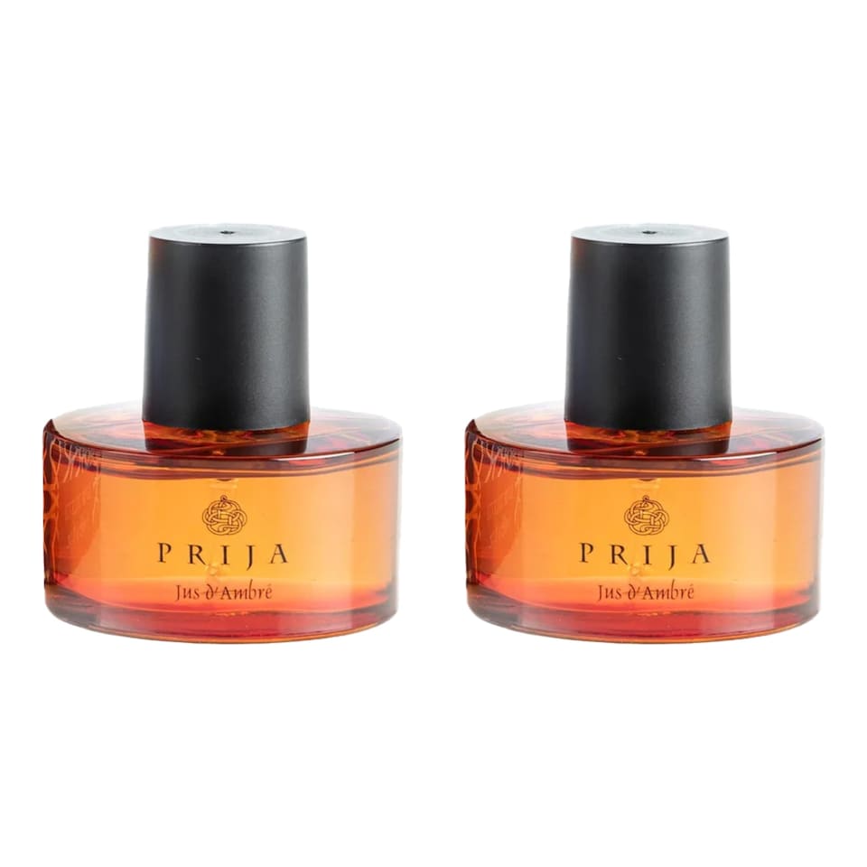 Prija Jus d'Ambre Eau de Toilette, Fresh Citrus Notes with Spicy Nutmeg, Unisex Luxurious Fragrance for Energy and Strength 2 x 50ml