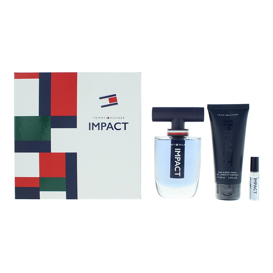 Tommy Hilfiger Impact Gift Set 100ml EDT Spray - EDT 4ml - Body Wash 100ml