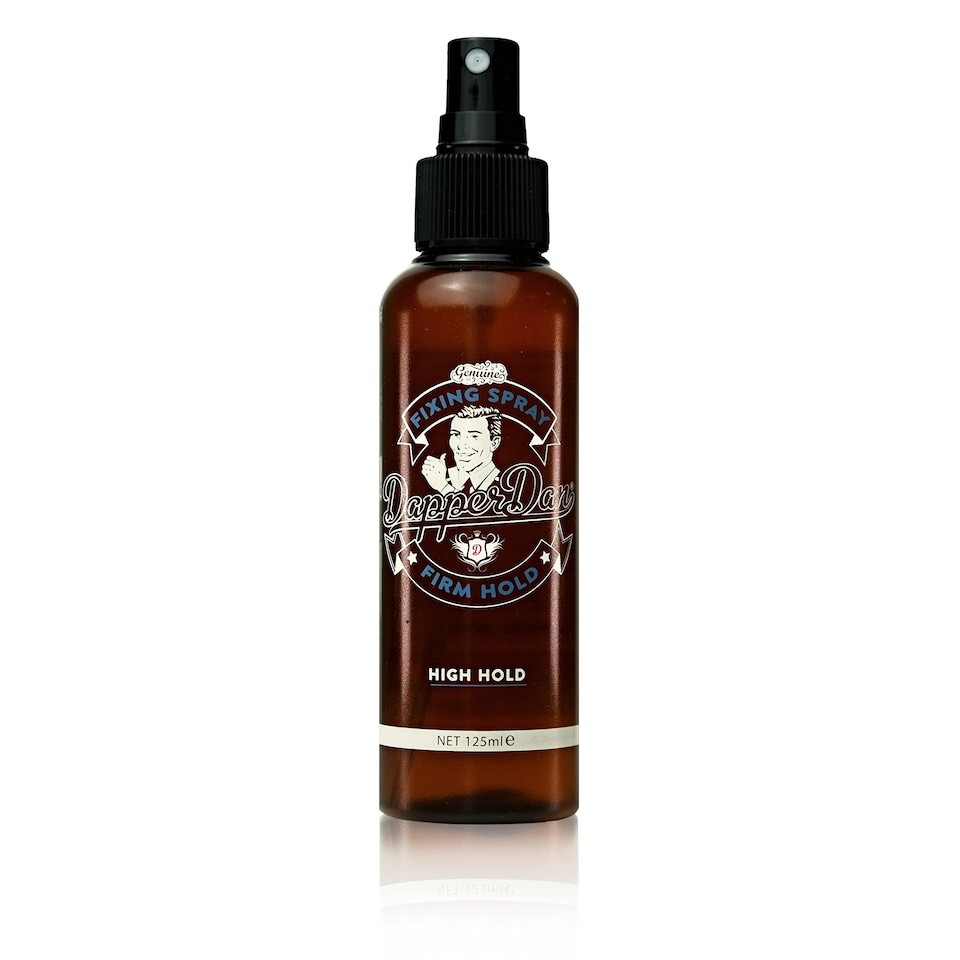 Dapper Dan Mens Fixing Hairspray, Medium Shine Firm hold Mens Hairspray for Long Lasting Style Citrus Scent 1x 125ml
