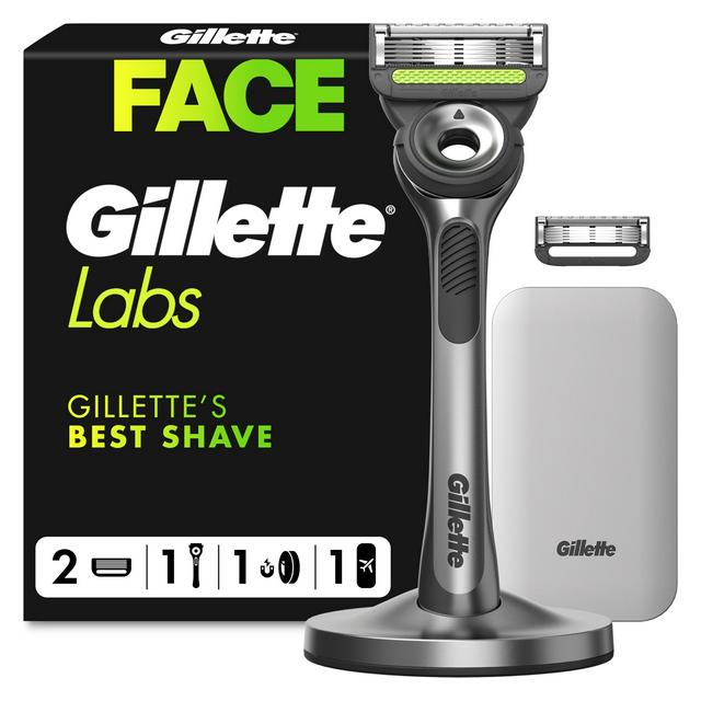 Gillette Labs with Exfoliating Bar Razor Travel Case & Blades x2