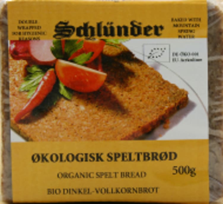 Speltbrød skivet Økologisk 500g Schlunder