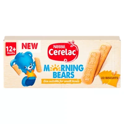 Cerelac Morning Bears Biscuits Vanilla Baby Food Snack 12+ Months 4x45g (180g)