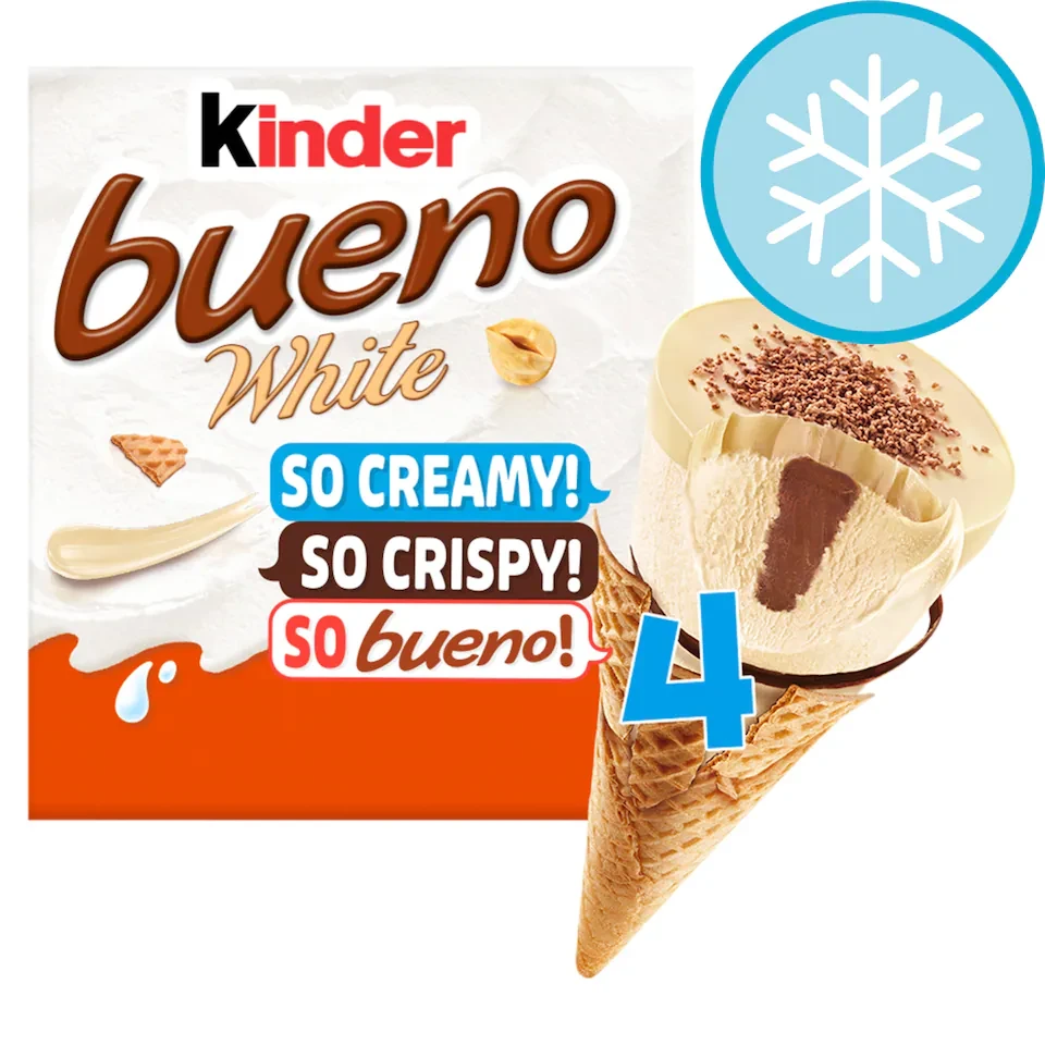 Kinder Bueno White And Hazelnut Ice Cream Cone 4 X 90Ml
