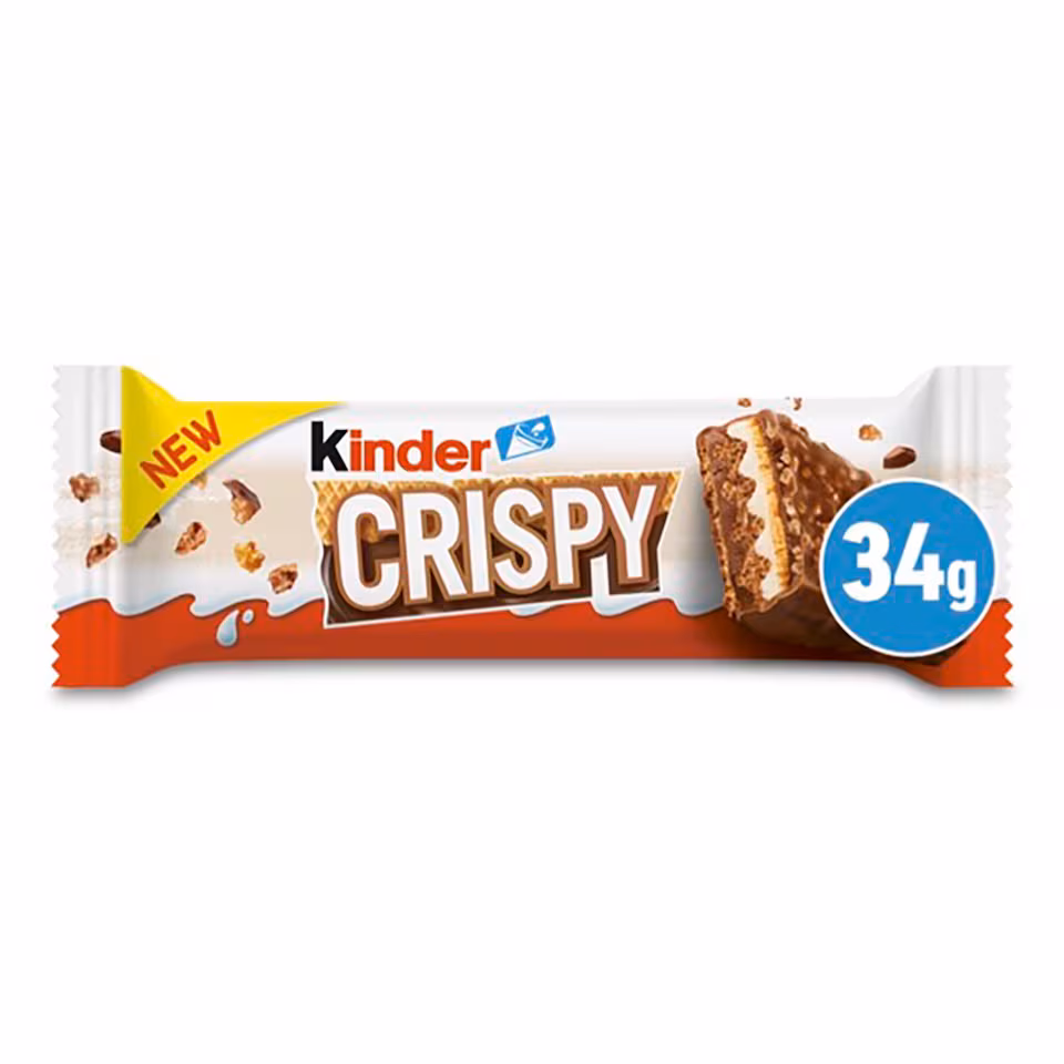 Kinder Crispy Wafer, Chocolate & Hazelnut Bar 34g