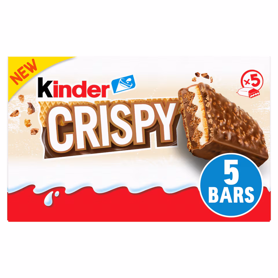 Kinder Crispy Wafer, Chocolate & Hazelnut Bar Multipack 5x 34g
