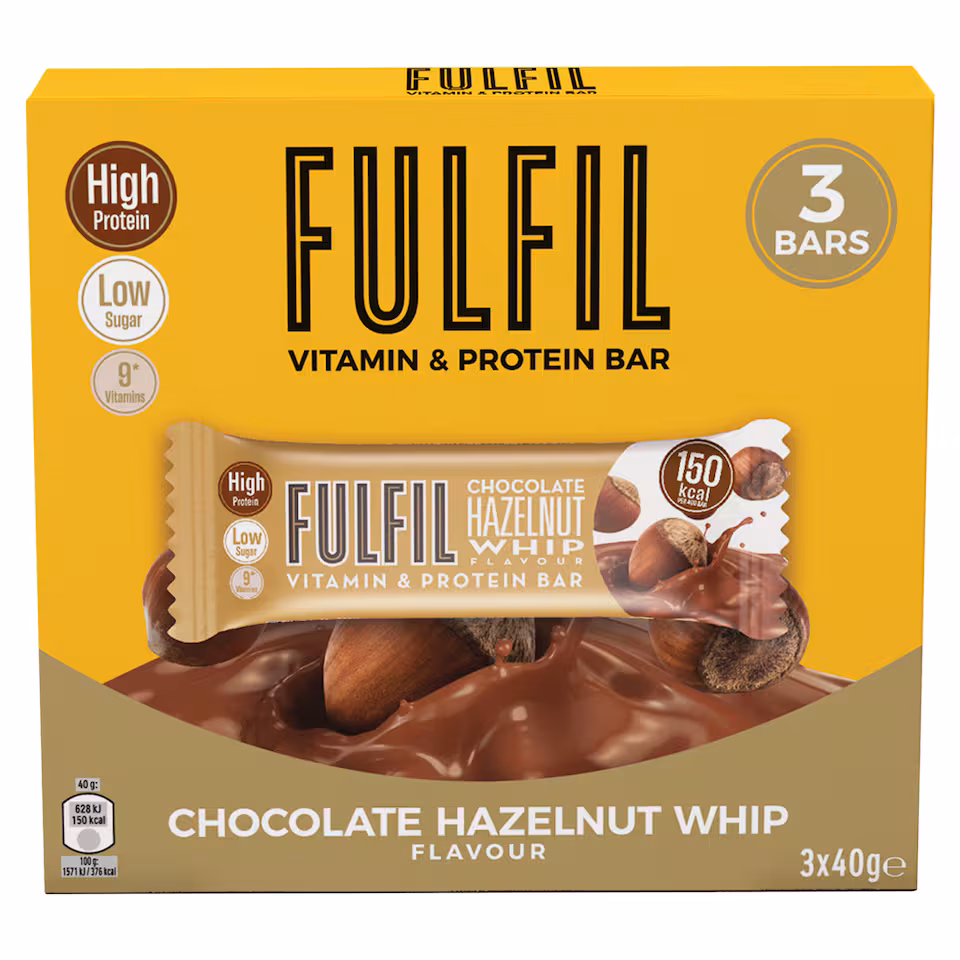 Fulfil Chocolate Hazelnut Whip Vitamin & Protein Bar 3 x 40g
