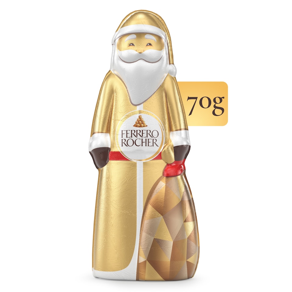 Ferrero Rocher Santa Milk Chocolate with Crunchy Hazelnut Pieces 70g