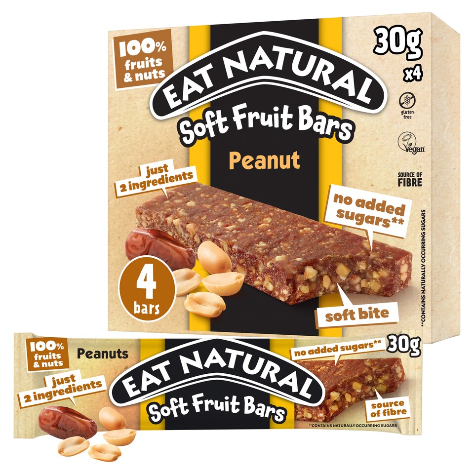 Eat Natural Soft Fruit Bars Peanut 4 x 30g