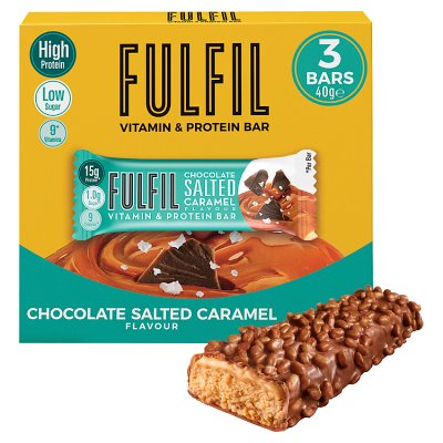 FULFIL Chocolate Salted Caramel Flavour Vitamin & Protein Bar Multipack
