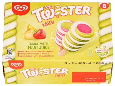 Twister Mini Iskrem 8 stk, 8 stk