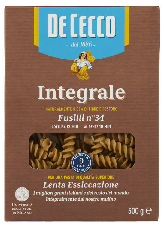 Fusilli Fullkorn 500g De Cecco