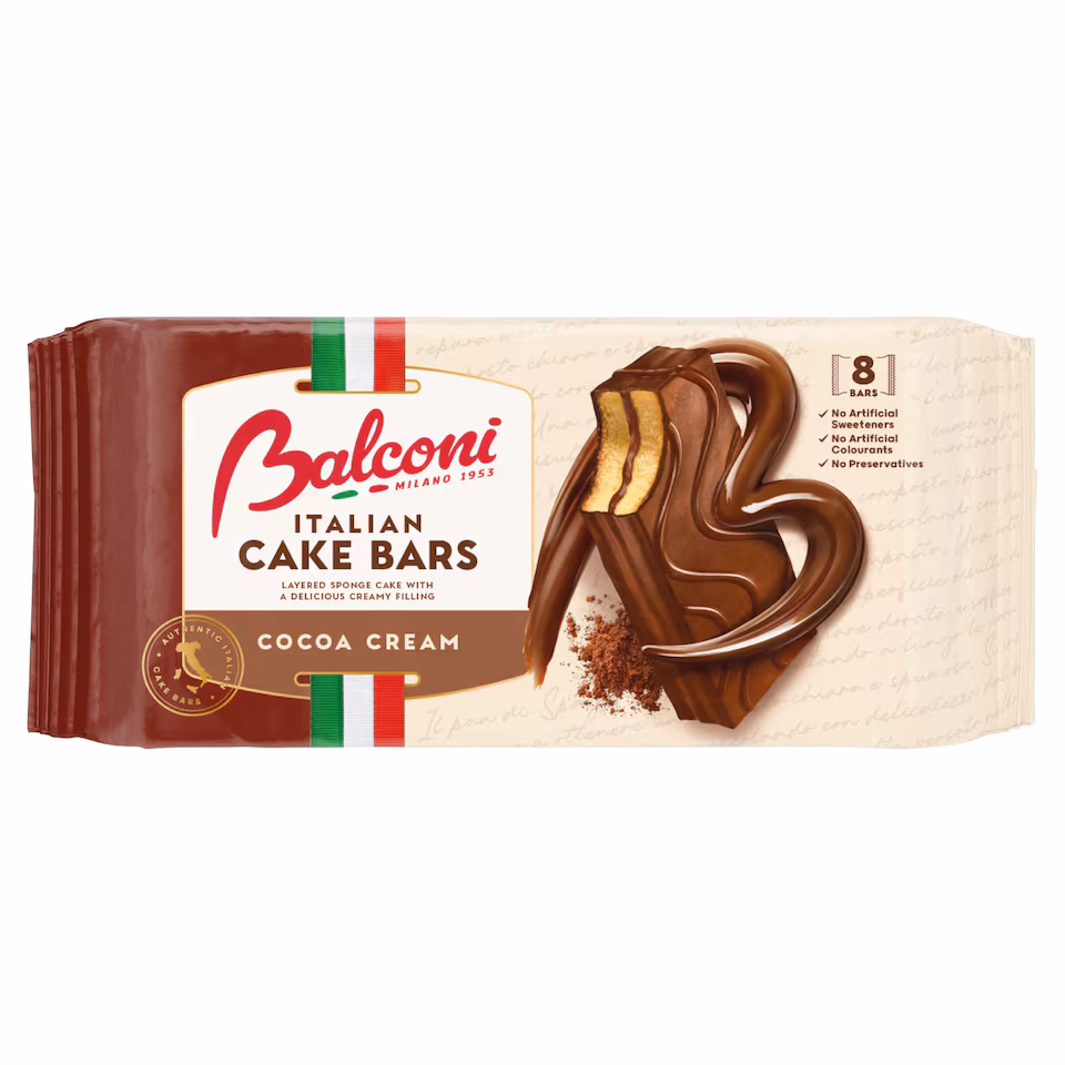 Balconi Italian Cake Bars Cocoa Cream 8 x 35g