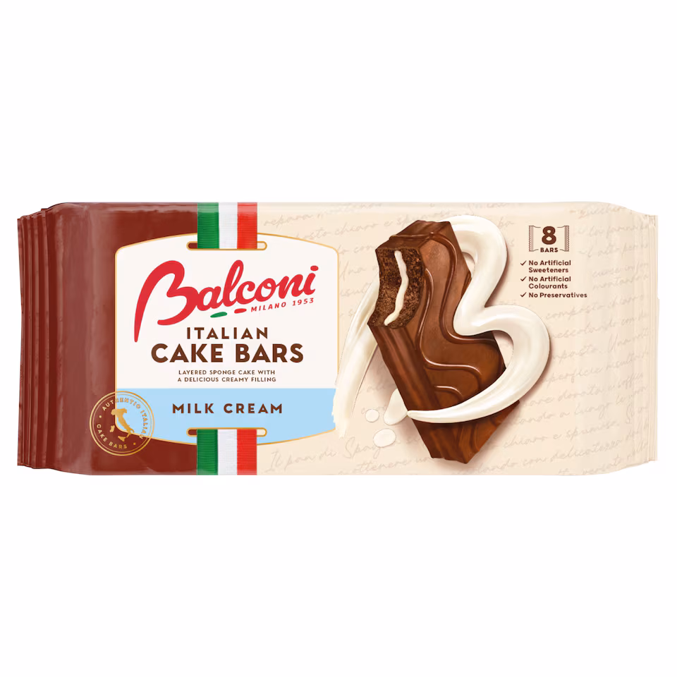Balconi Italian Cake Bars Milk Cream 8x35g