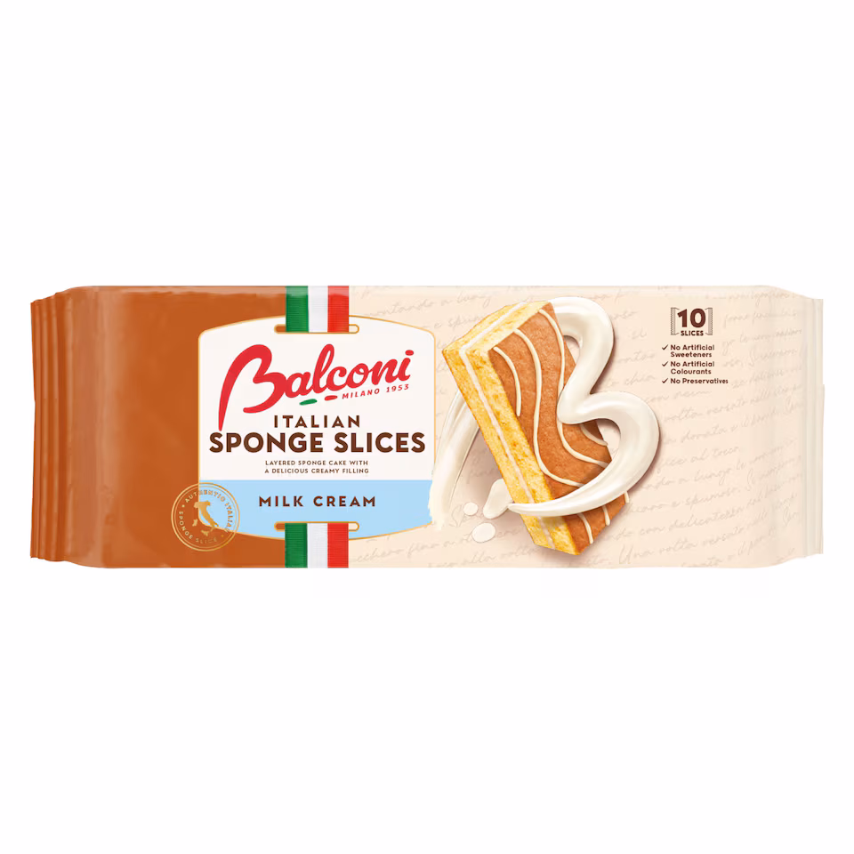 Balconi Italian Sponge Slices Milk Cream 10x28g