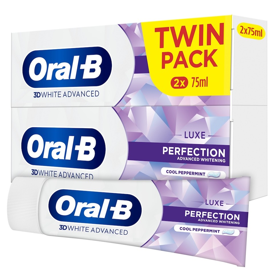 Oral-B 3D White Advanced Luxe Perfection Toothpaste Twin Pack 2x75ml