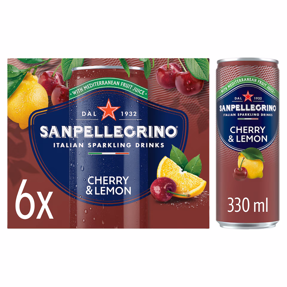 San Pellegrino Italian Sparkling Drinks cherry & Lemon 6x330ml