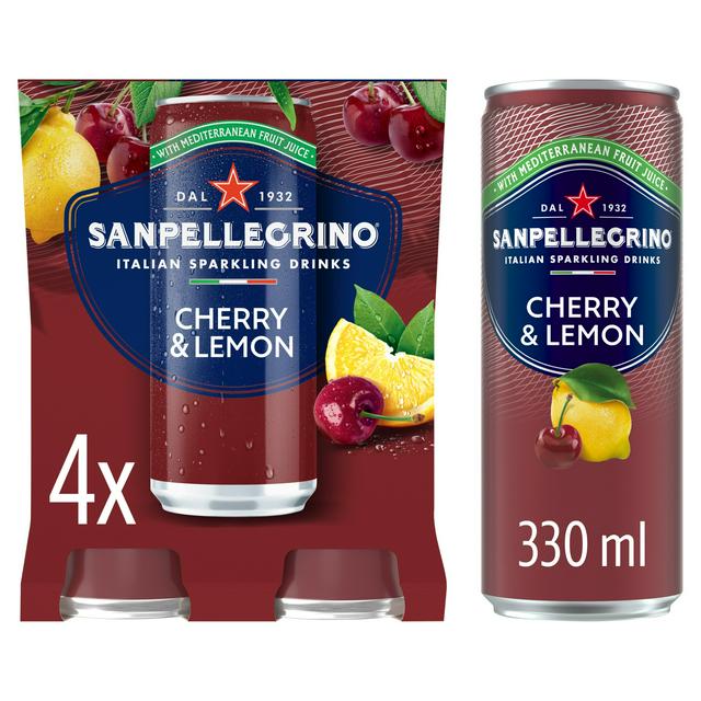 San Pellegrino 4 x 330ml Cherry & Lemon Cans