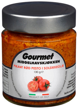 Pesto Rød Soltørket Tomat i Solsikke Olje 130g
