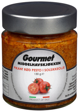 Pesto Rød Soltørket Tomat i Solsikke Olje 130g
