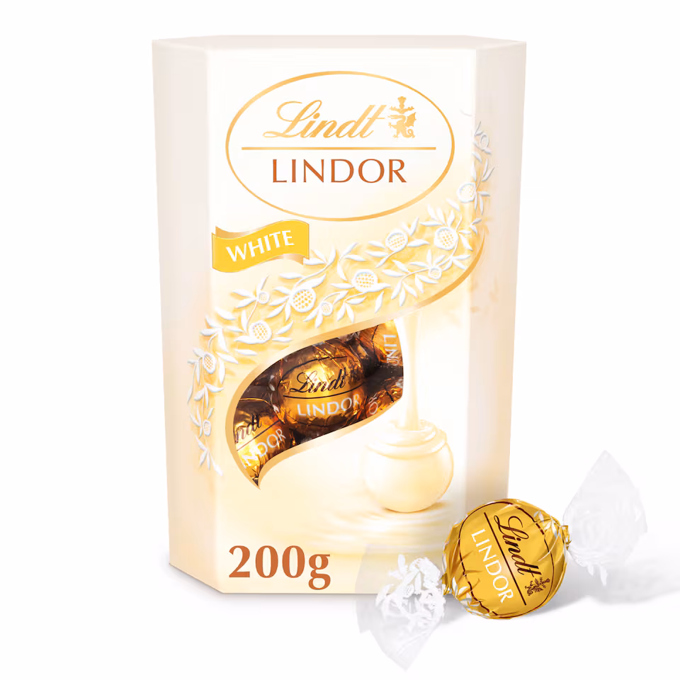 Lindt Lindor White Chocolate Truffles Carton 200G