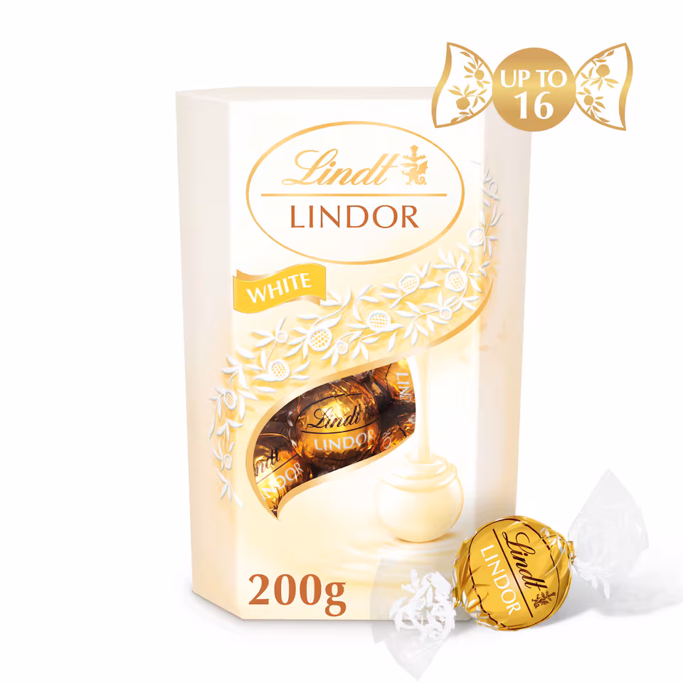 Lindt Lindor White Chocolate Truffles Carton 200G