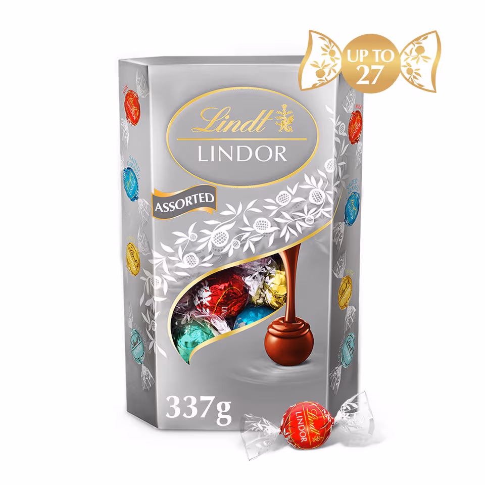 Lindt Lindor Silver Assorted Chocolate Truffles Box 337g