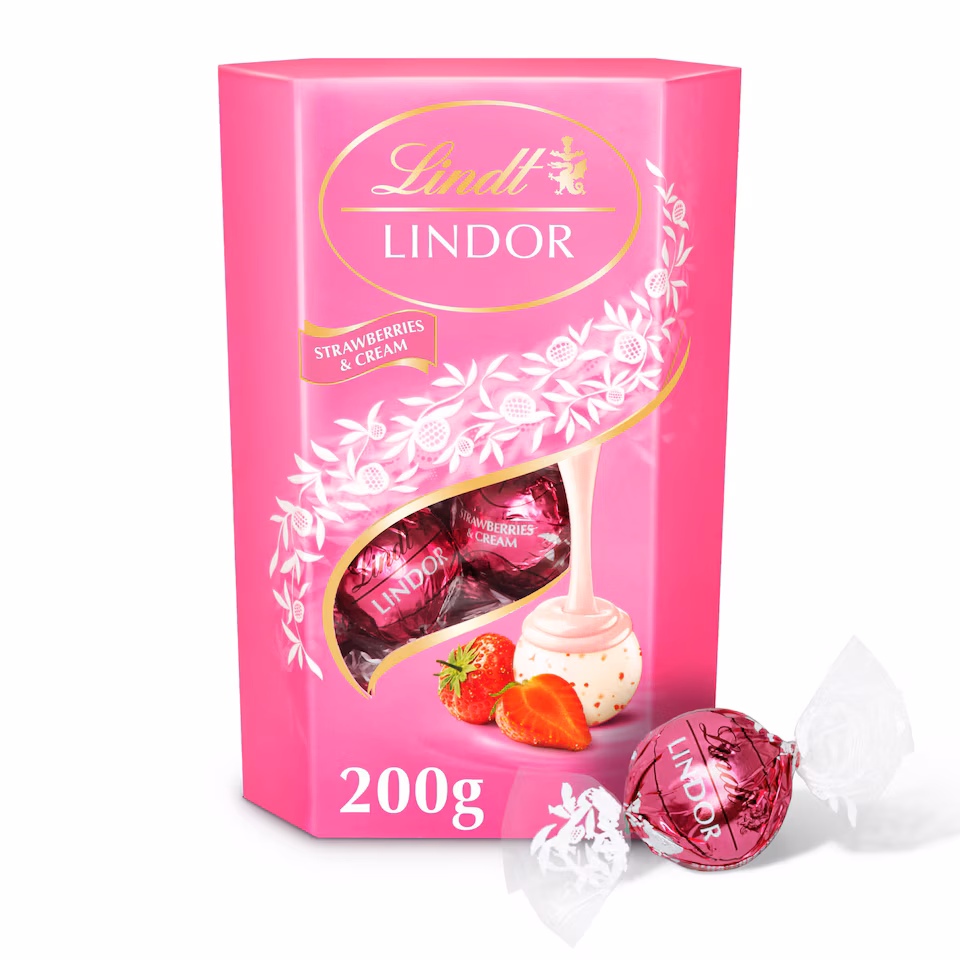 Lindt Lindor Chocolate Truffles - Strawberries & Cream 200g