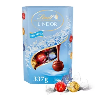 Lindt Lindor Milk & White Assorted Chocolate Truffles Box 337g