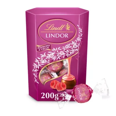 Lindt Lindor Raspberry & Cream 200g