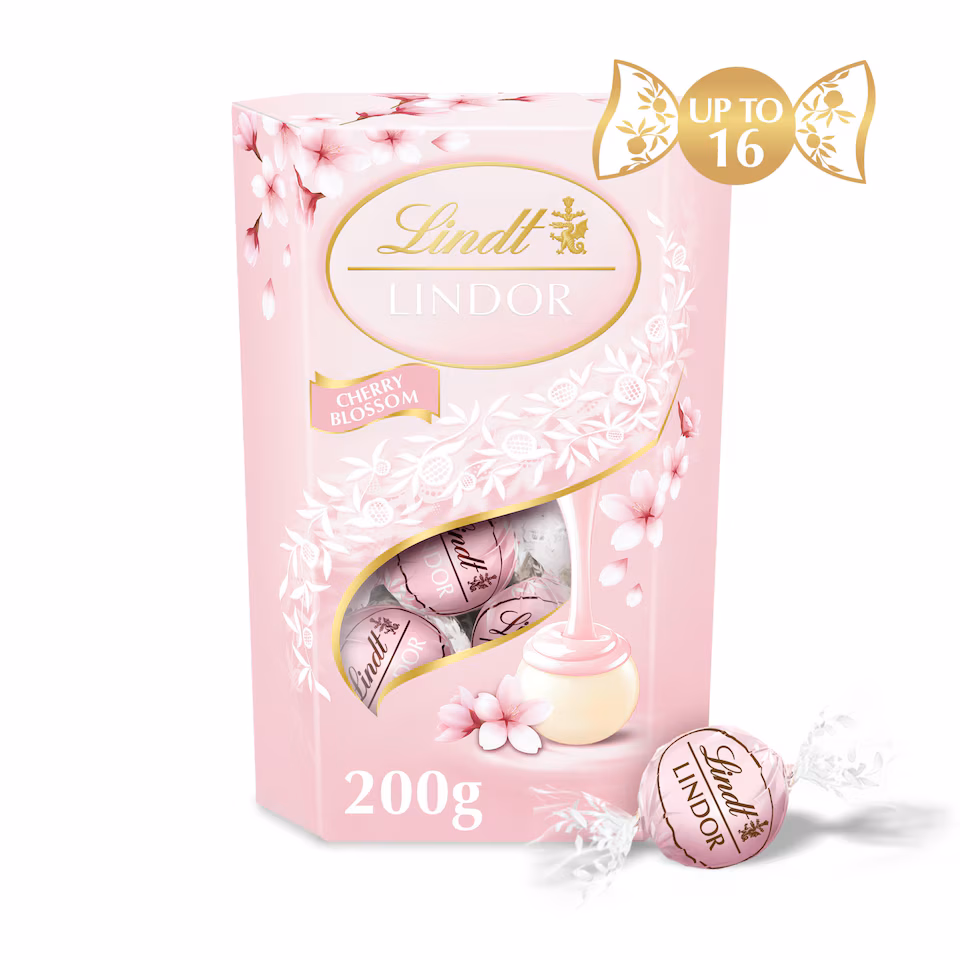 LINDOR Lindt Cherry Blossom White Chocolate Truffle Box 200g