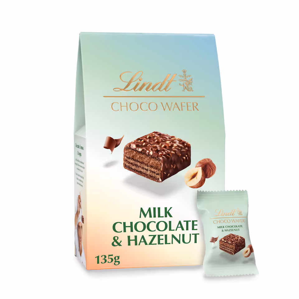 Lindt Milk Chocolate & Hazelnut Choco Wafers 135G