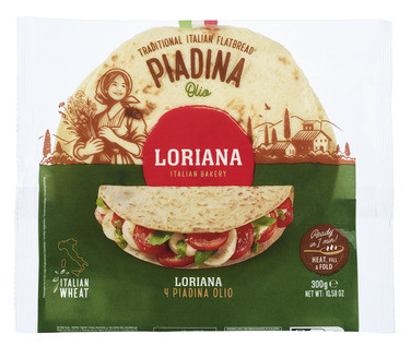 Loriana La Piadina Olivenolje 4stk 300g
