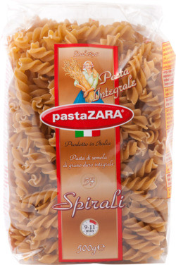 Fullkorn Skruer Spirali Intergrale 10x500g Pasta Zara