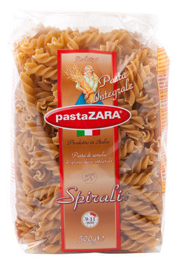 Fullkorn Skruer Spirali Intergrale 10x500g Pasta Zara