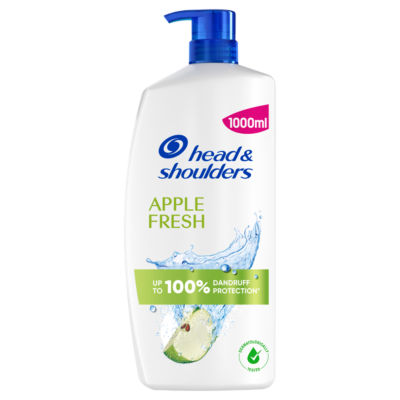Head & Shoulders Apple Fresh Anti-Dandruff Shampoo 1000ml Pump. Works against Oil and Itch