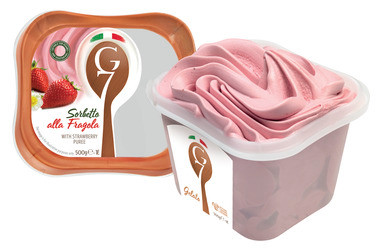 Jordbær Sorbet Fragola 1l G7 Ekte Italiensk Iskrem