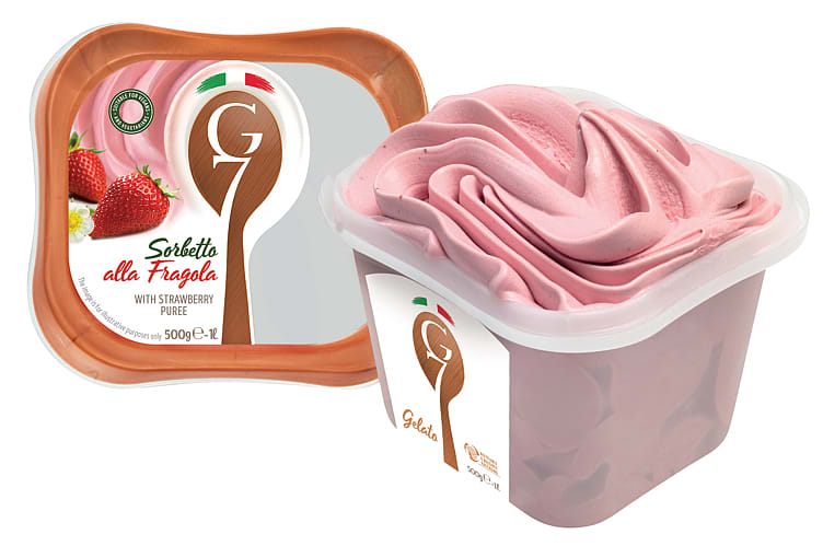 Iskrem Vegansk Jordbær Sorbet 1l G7