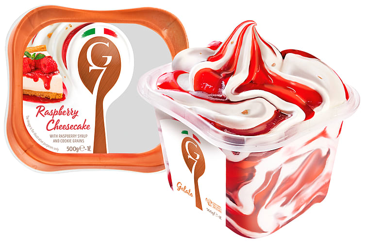 Raspberry Cheesecake Gelato 1l Ekte Italiensk Iskrem G7