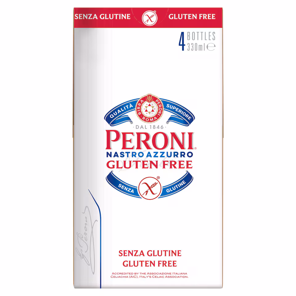 Peroni Nastro Azzurro Gluten Free Beer Bottles 4x330ml