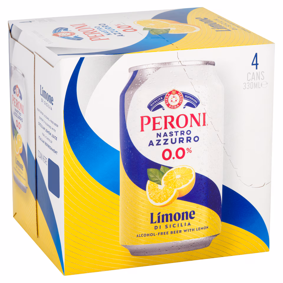 Peroni Nastro Azzurro Limone Di Sicilia 4x330ml