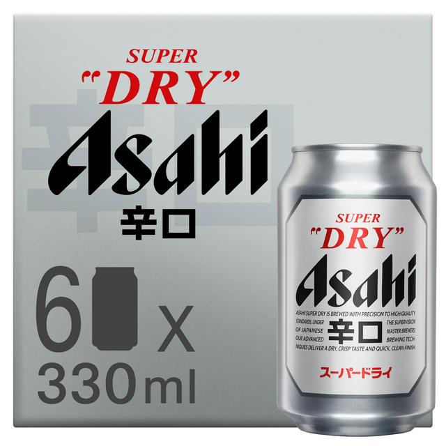 Asahi Super Dry Beer Lager Cans 6x330ml