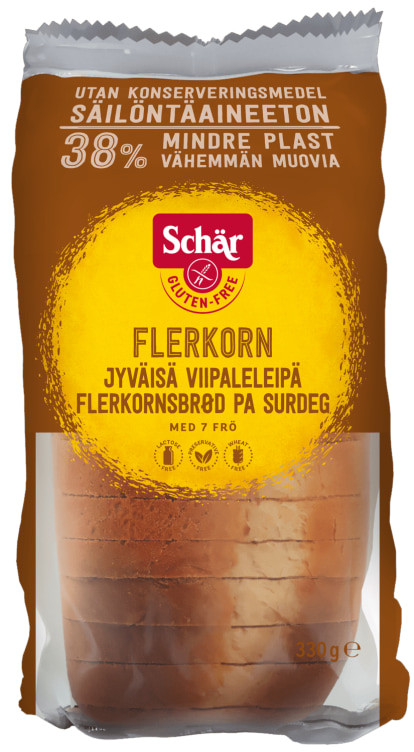 Flerkornbrød skivet Gl.Fri 300g Schar